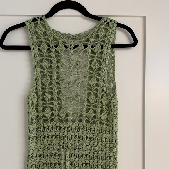 Lulu's Olive Crochet Maxi Dress - Picture 2 of 5